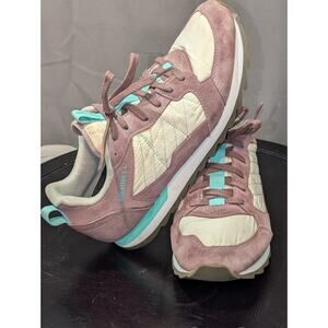 Merrell Hiking Shoes Women's 9 Maroon Beige Alpine Sneaker Camping Athletic